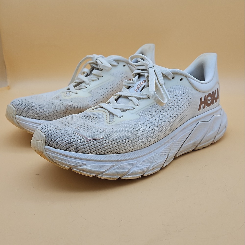 HOKA ONE ONE Womens Arahi 7 White Synthetic Running Shoes Size 9 9B No Insoles